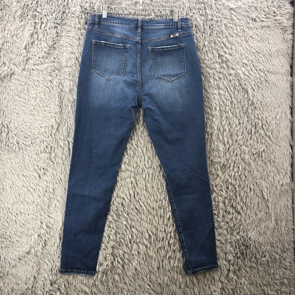 KanCan Jeans Womens Size 15 Blue Wesley High Rise Super Skinny Curvy Button Fly